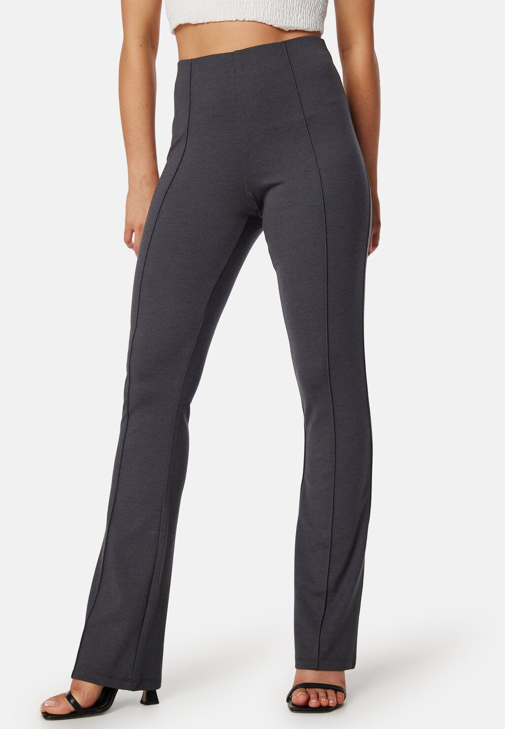 

Брюки Soft Suit Flared Trousers Bubbleroom, темно-серые