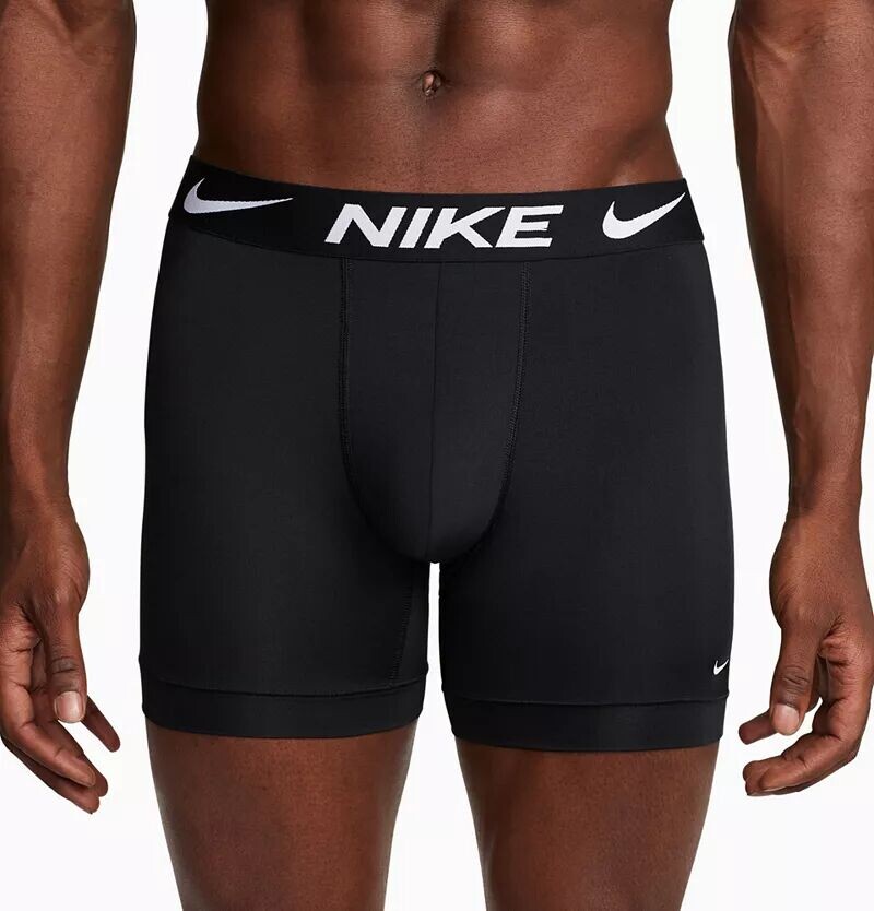 

Мужские трусы-боксеры Nike Dri-FIT Essential Micro — набор из 3 штук, черный
