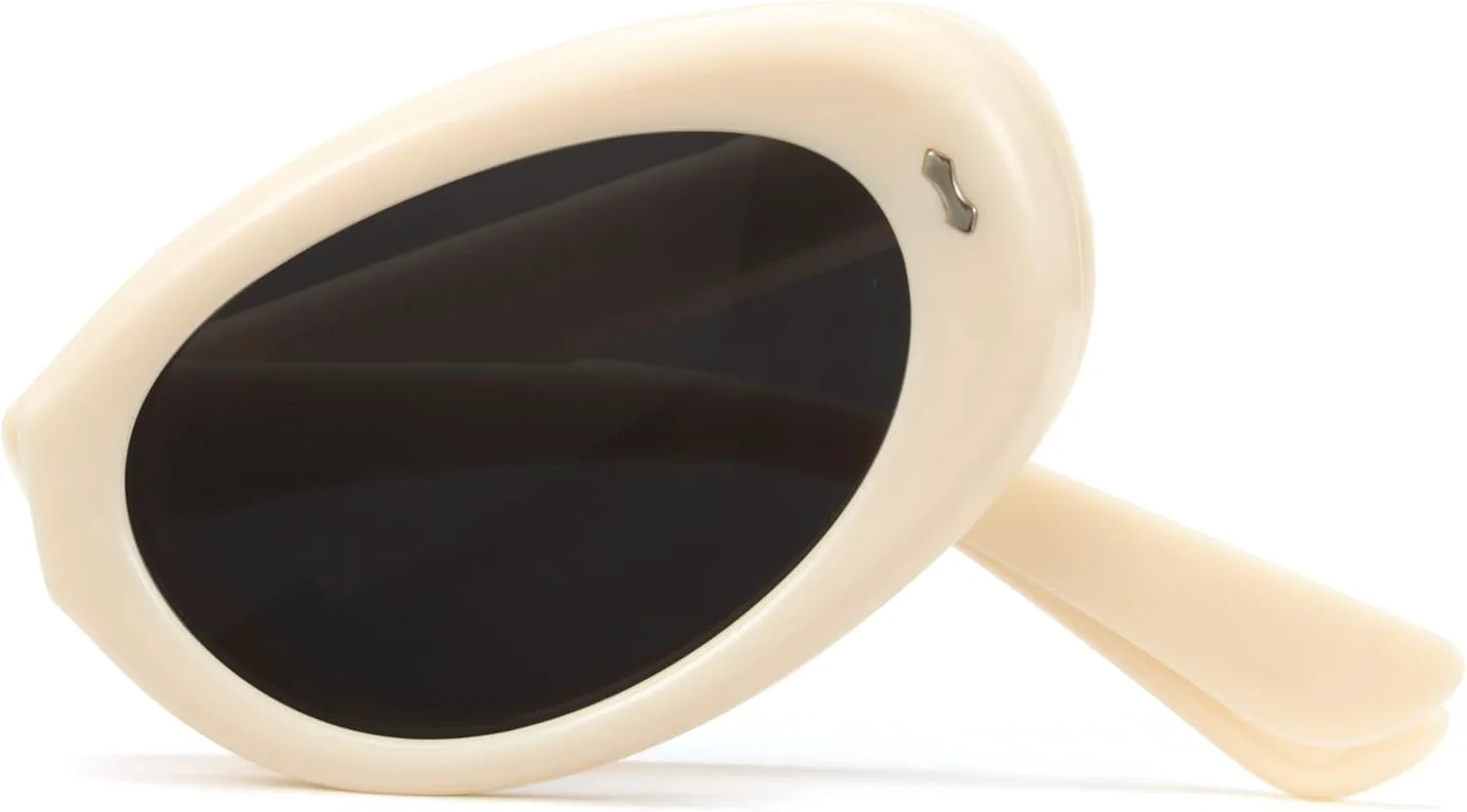 

Солнцезащитные очки Cyxus Retro Oval Foldable Polarized Sunglasses Women 90s Cat Eye Vintage UV400 Travel Driving Beach P1182, 02-grey Lens White Frame P1182