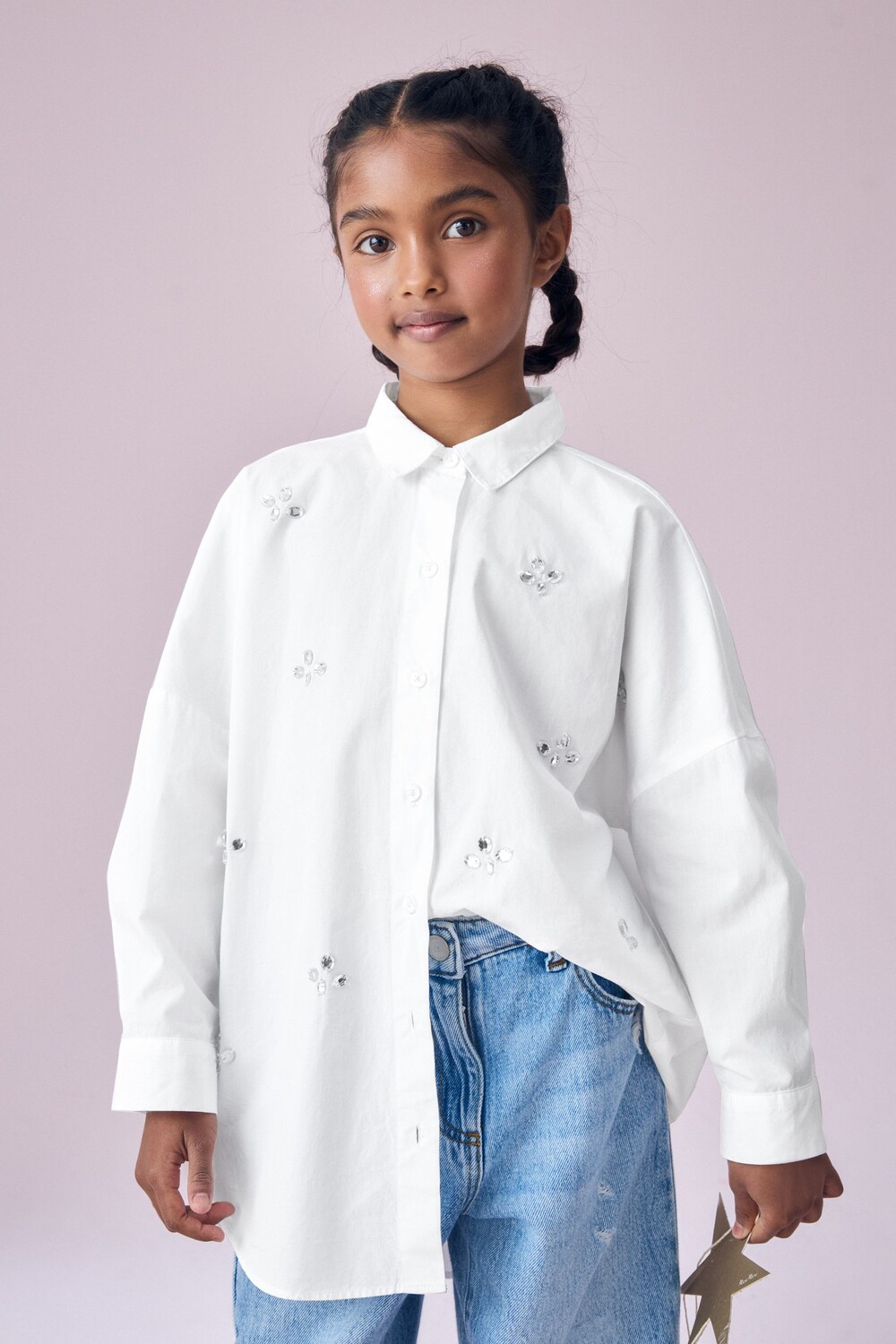 

Рубашка свободного покроя Next, белый