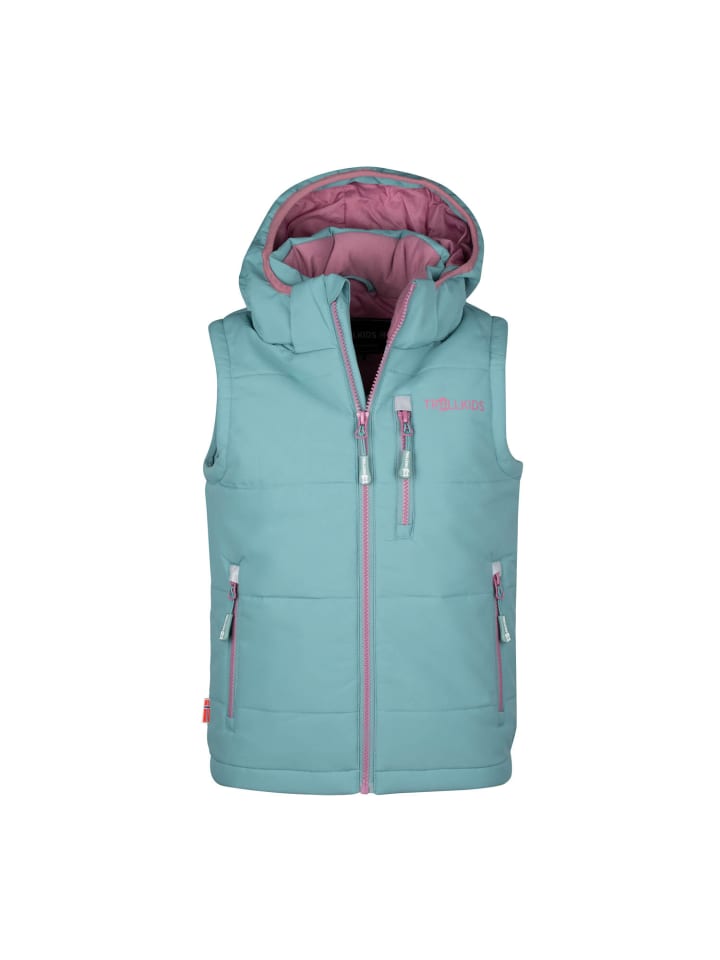 

Жилет Trollkids Funktionsweste Narvik XT, цвет glacier green/orchid