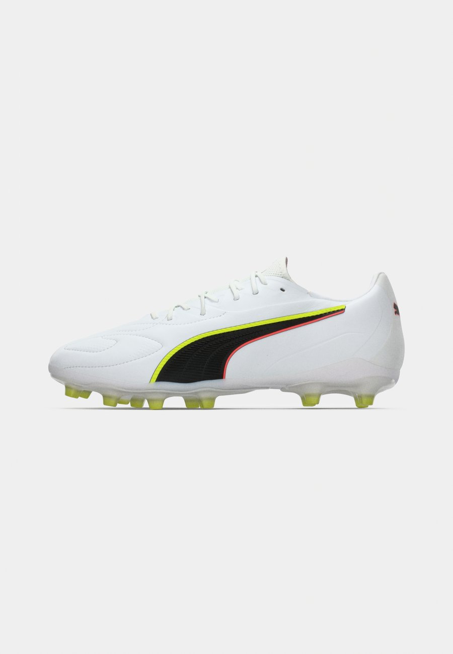 Кроссовки Puma KING 20 MATCH FG/AG, White/Glowing Red/Yellow Alert/Black — фото 2
