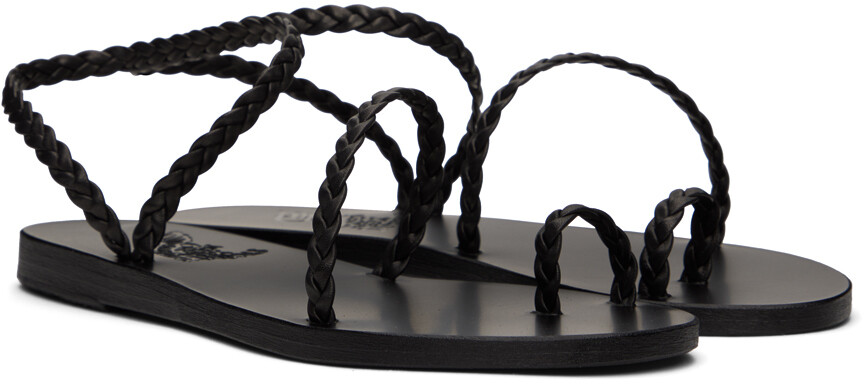 Черные сандалии из элефтерии Ancient Greek Sandals, цвет Black — фото 4