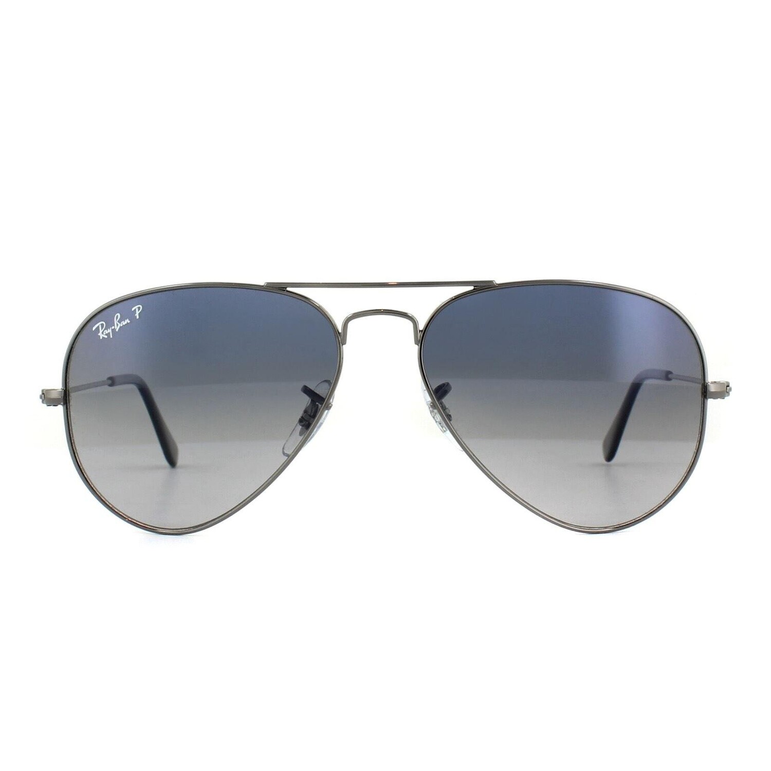 

Поляризованные синие серые солнцезащитные очки Aviator Gunmetal Ray-Ban, серый