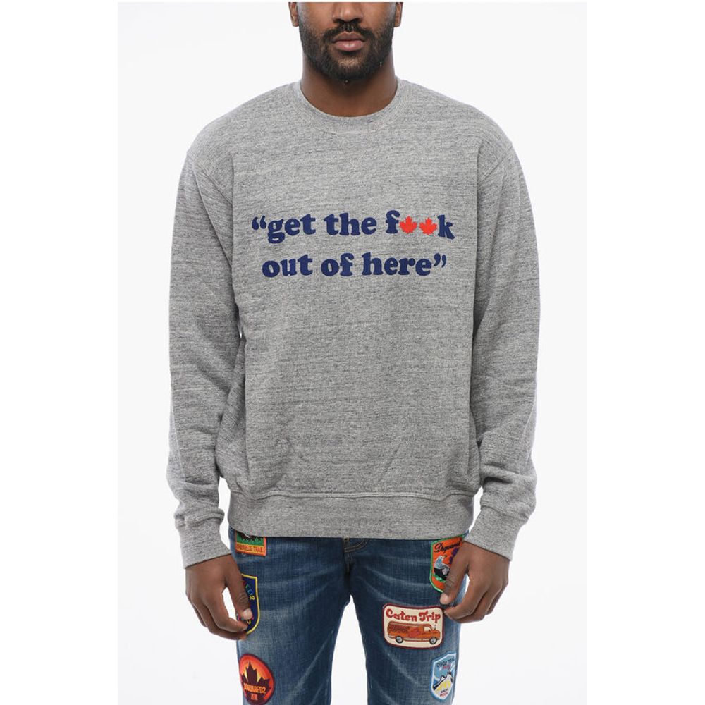 

Толстовка с круглым вырезом OUT OF HERE из начесаного хлопка Dsquared2, Gray