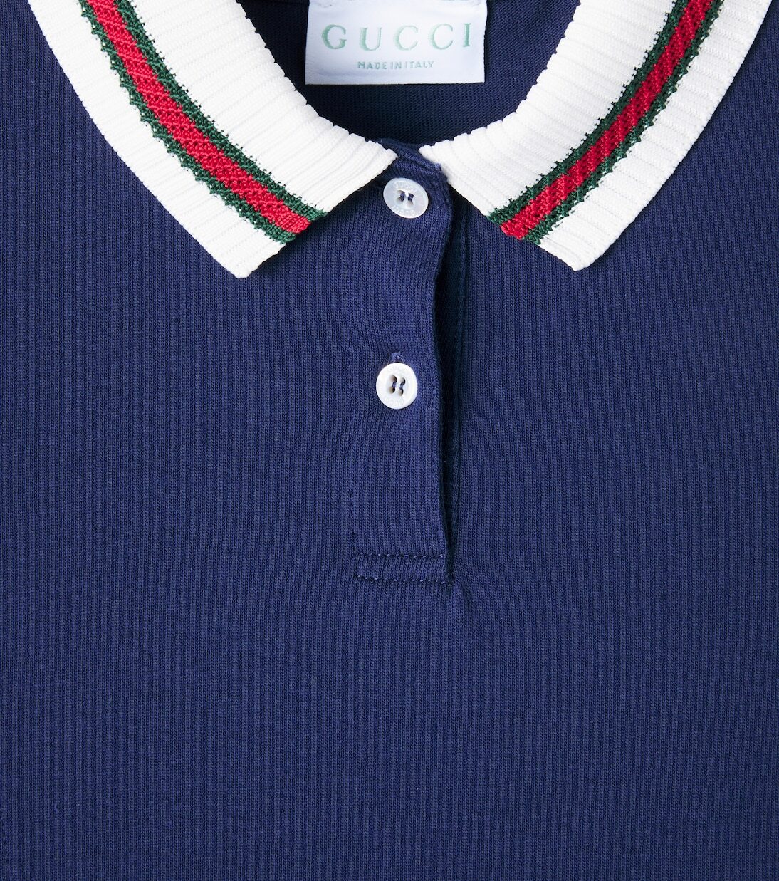 Платье-поло из хлопка Web Stripe Gucci Kids, Wintery Night Sky/Mx — фото 2