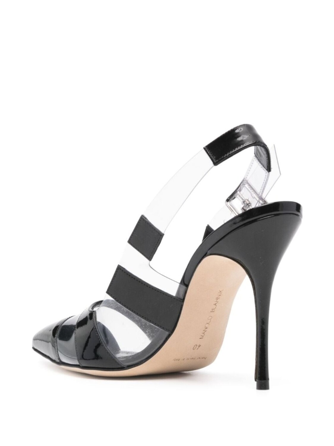 Manolo Blahnik туфли Uxra 70 с ремешком на пятке, черный — фото 3