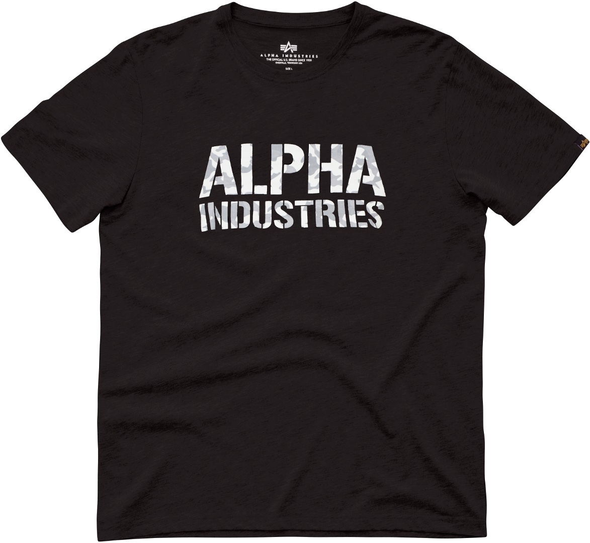 

Футболка Alpha Industries Camo Print T-Shirt, черный/белый