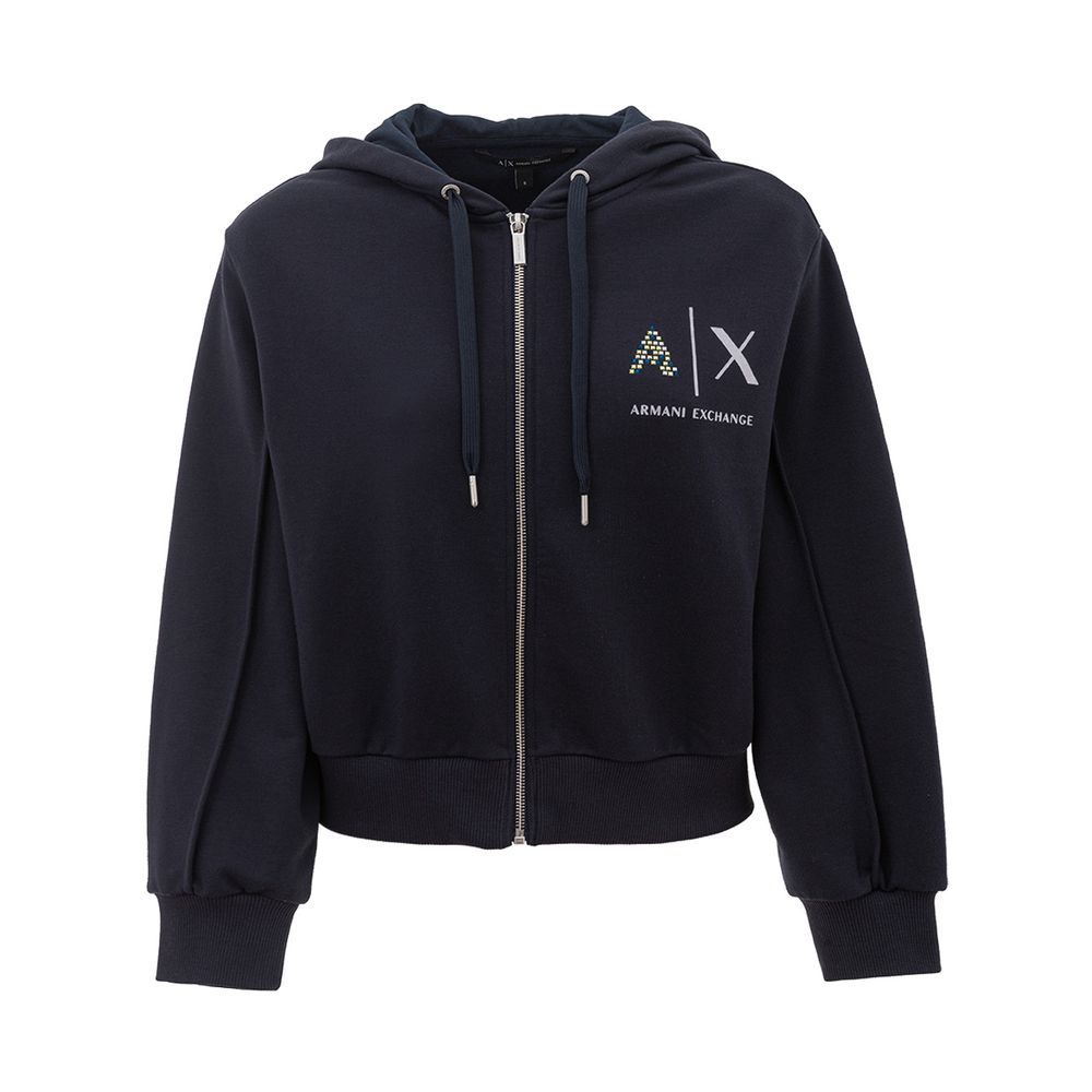 

Элегантный синий хлопковый свитер для женщин Armani EA7 Emporio