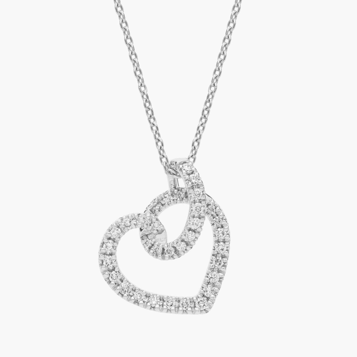 

Подвеска в форме сердца с бриллиантами Twist Pave из 14-каратного белого золота (1/6 карата). Blue Nile