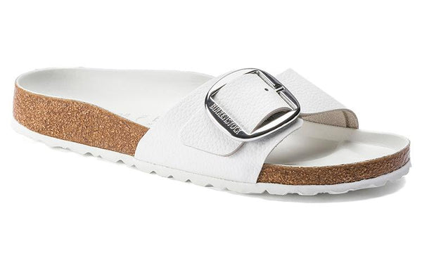 Тапочки madrid big buckle leather narrow fit sandals 'white' Birkenstock, белый — фото 2