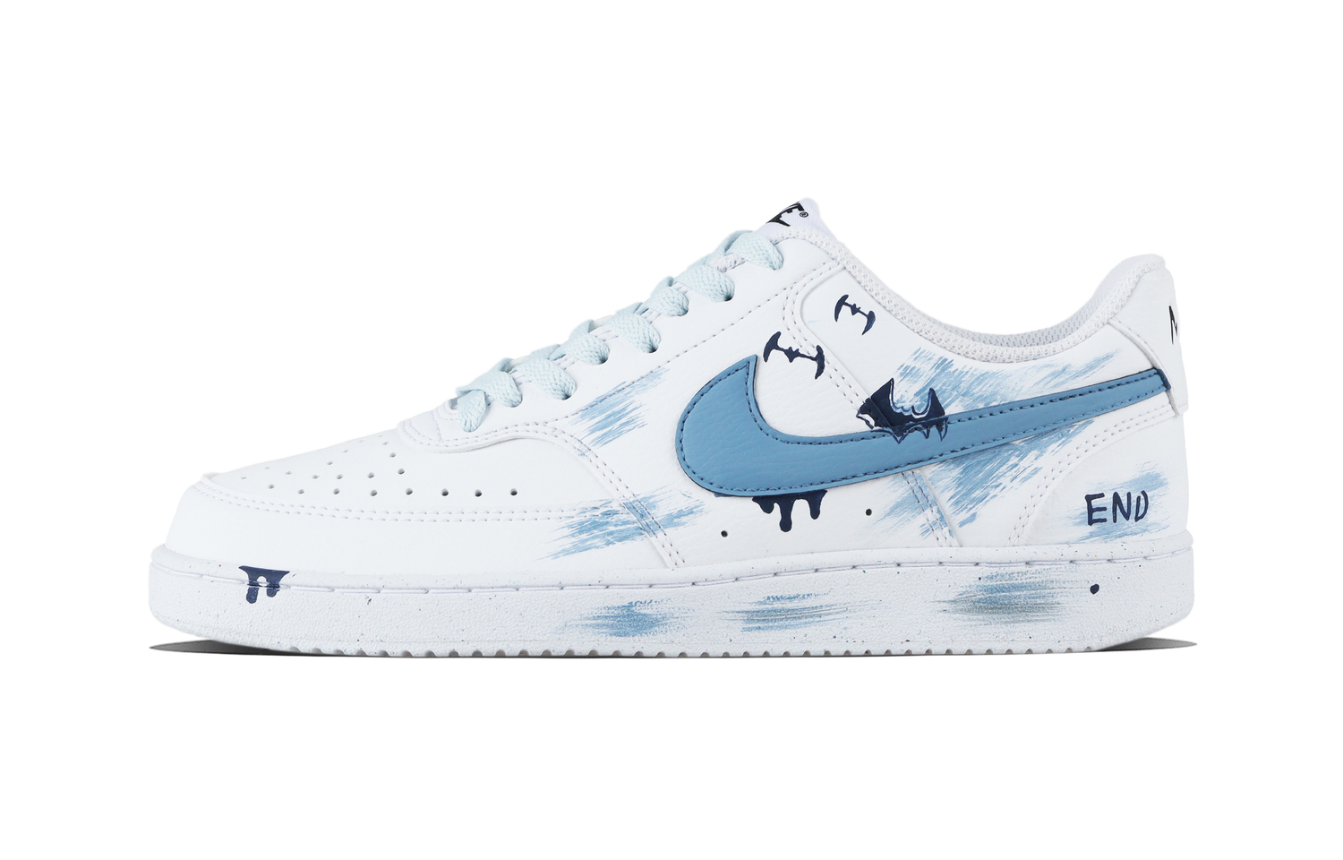 

Nike Court Vision 1 Ink Bat Shadow Abrasion Resistant Low top Skateboard Shoes Unisex Blue