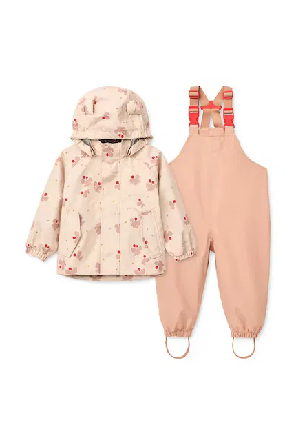 Куртка и брюки детские дождевик Manu Rainwear Set Liewood, розовый