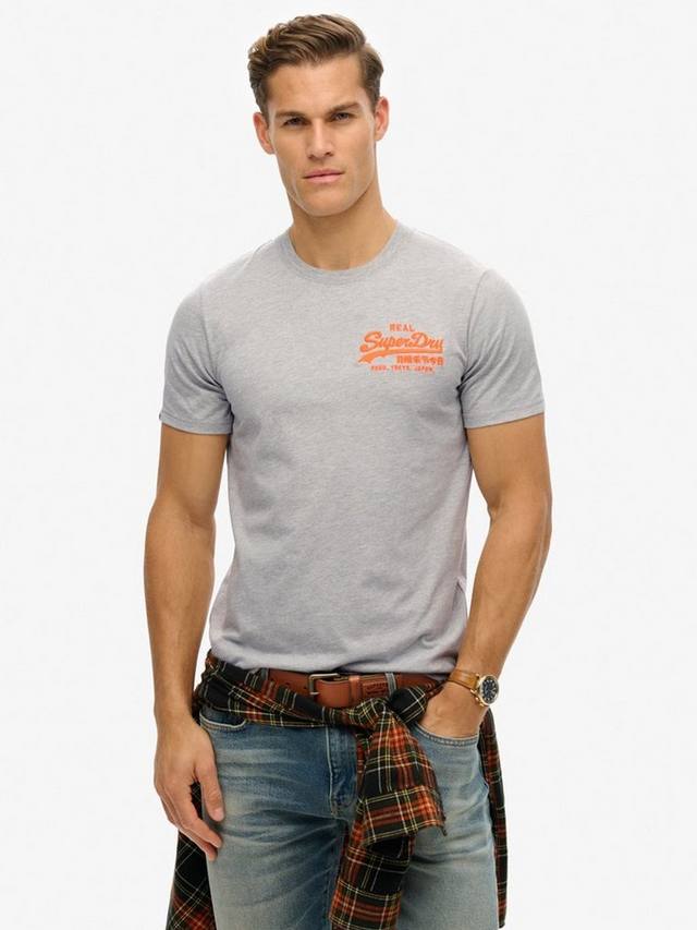 

Расслабленная футболка с винтажным логотипом Superdry, цвет Grey Marl