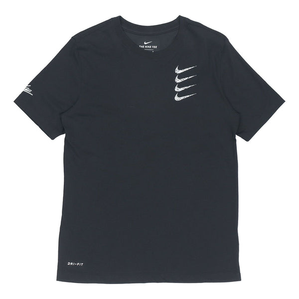 

Футболка dri-fit casual sports breathable training short sleeve black Nike, черный