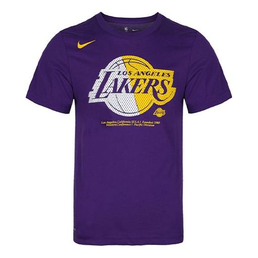 

Футболка dri-fit nba los angeles lakers round neck short sleeve purple Nike, фиолетовый