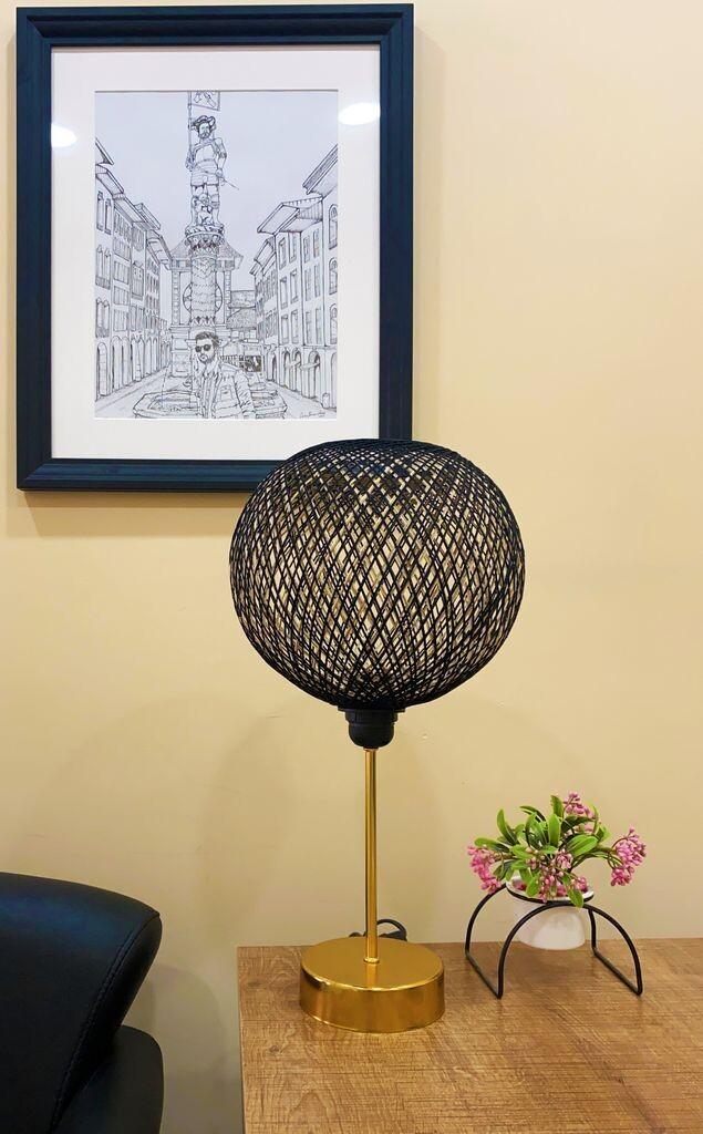 

Opviq, 203- 203FLH, черный, золотой, настольные лампы, деревянная основа