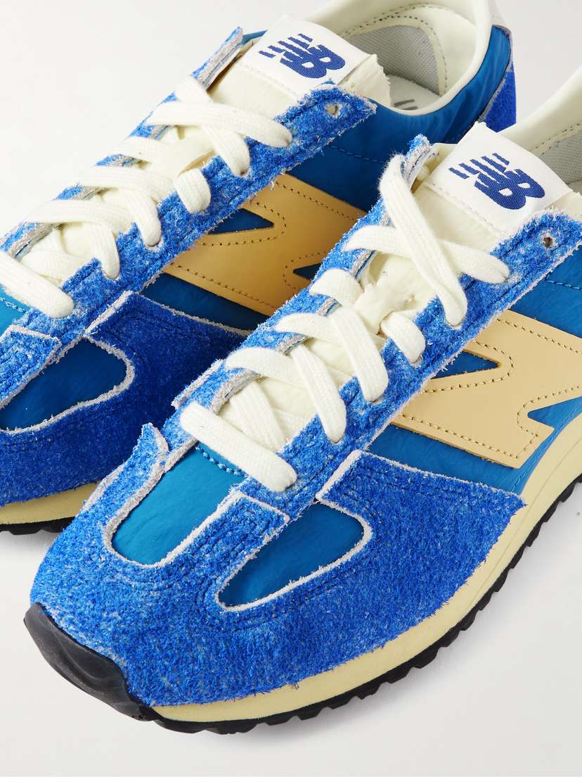 471 кроссовки из матовой замши и ракушки с кожаной отделкой New Balance, синий — фото 4