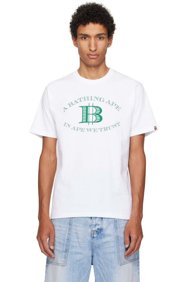 

Футболка с логотипом Money 'b' Bape, белый