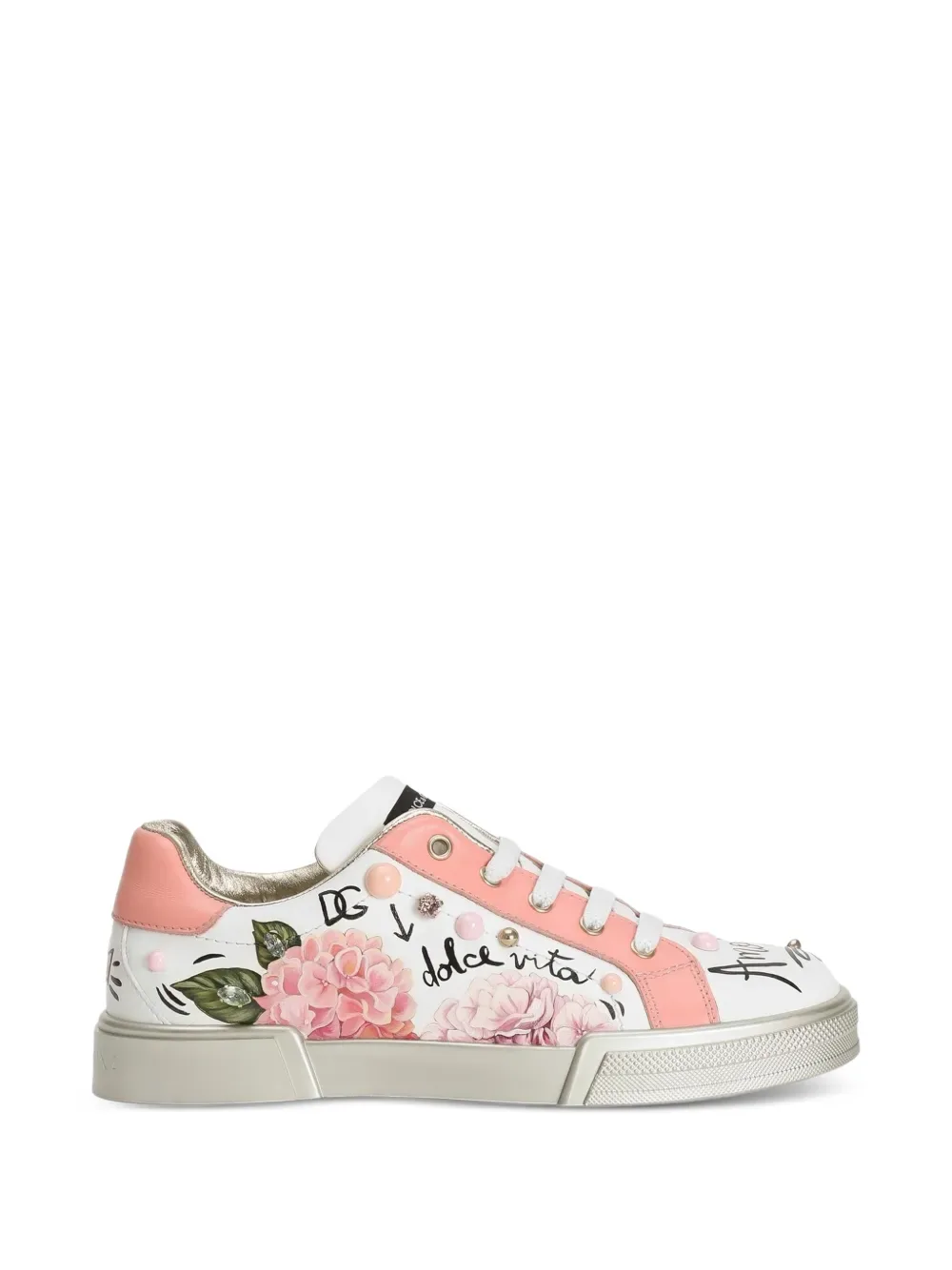Кеды Portofino с вышивкой Dolce & Gabbana Kids, белый