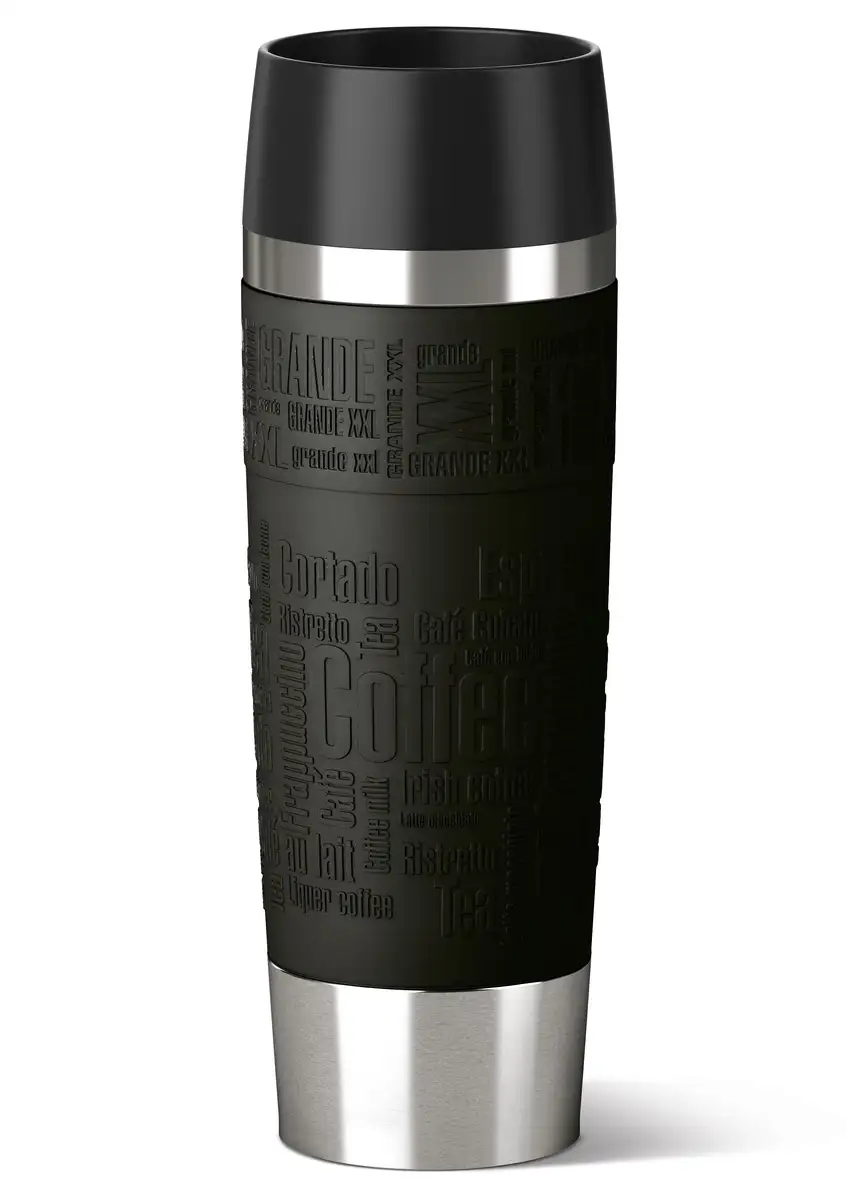 

Термокружка Emsa "Travel Mug Grande", (1 шт.), 100% герметичность, открывание для питья на 360°, 6 часов тепла/12 часов холода, 500 мл Ø 8х24,2 см, черный