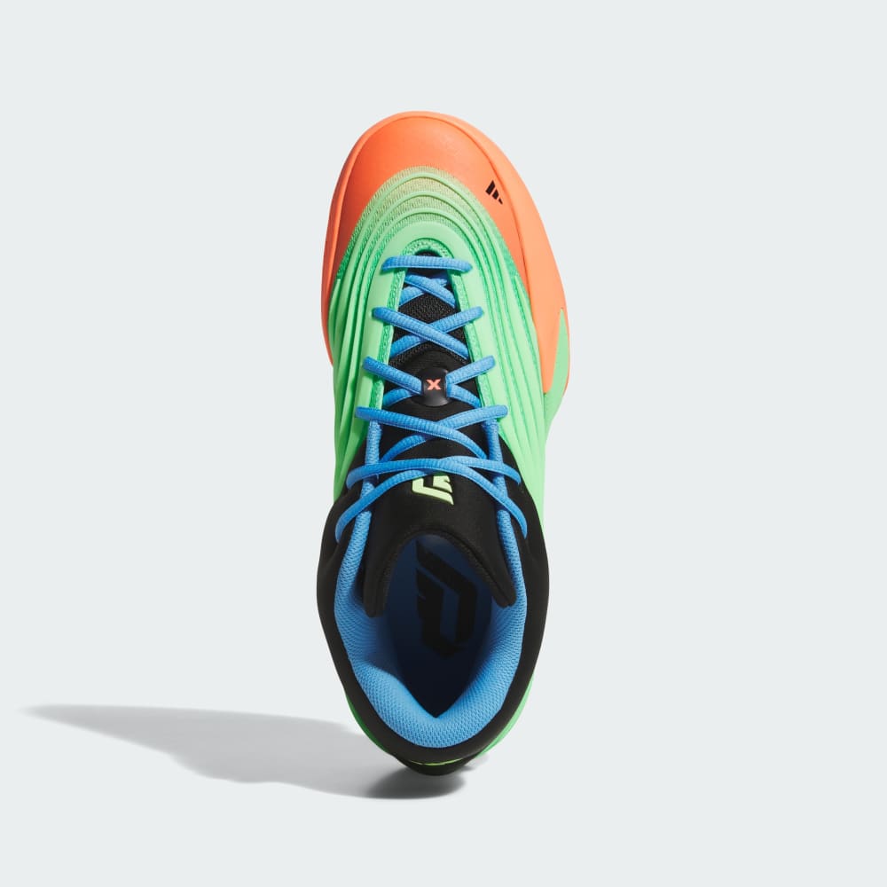 Кроссовки Adidas Dame X Shoes, цвет Lime Burst/Signal Coral/Blue Burst — фото 2