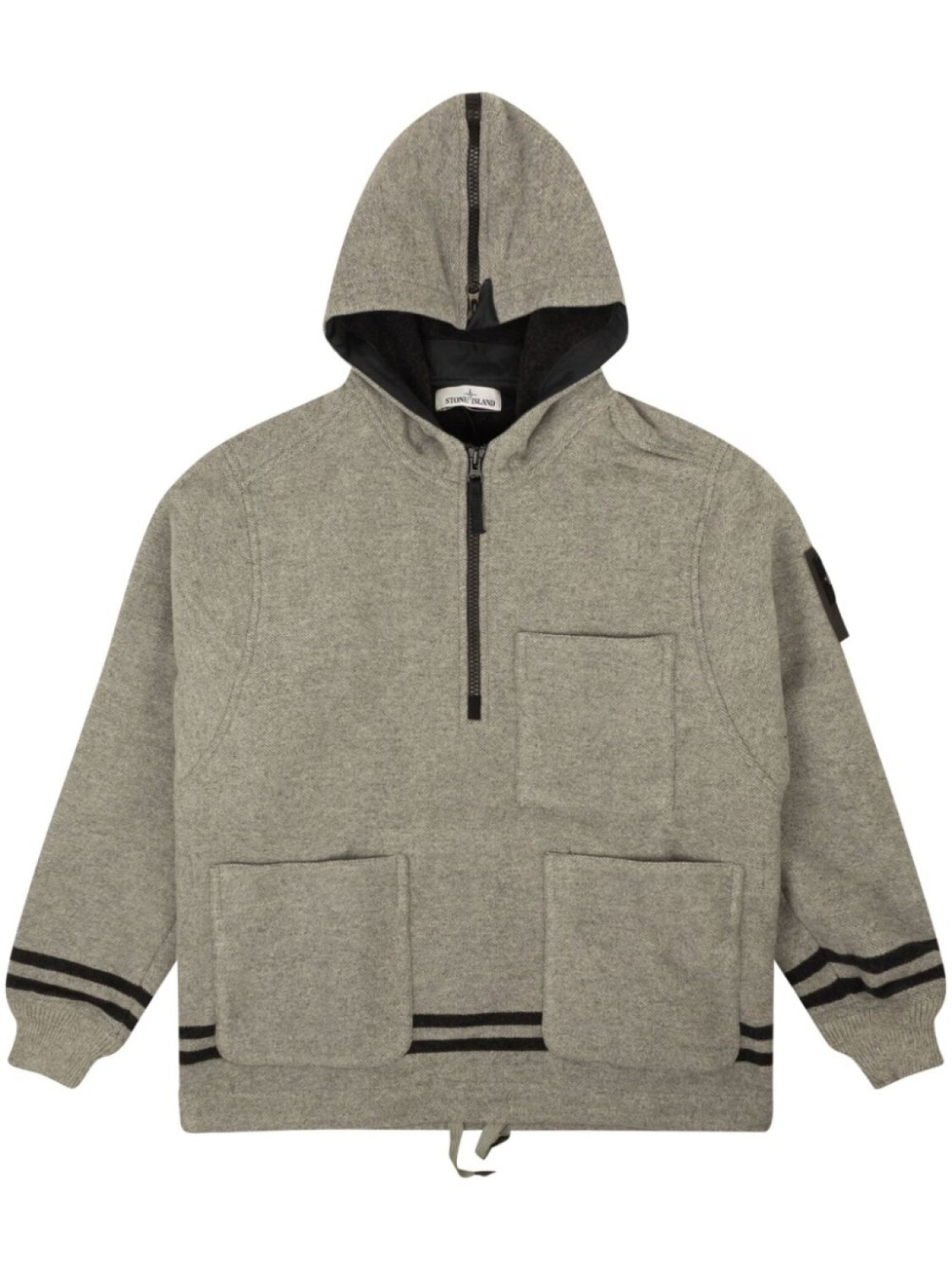 

Худи в полоску Stone Island, серый