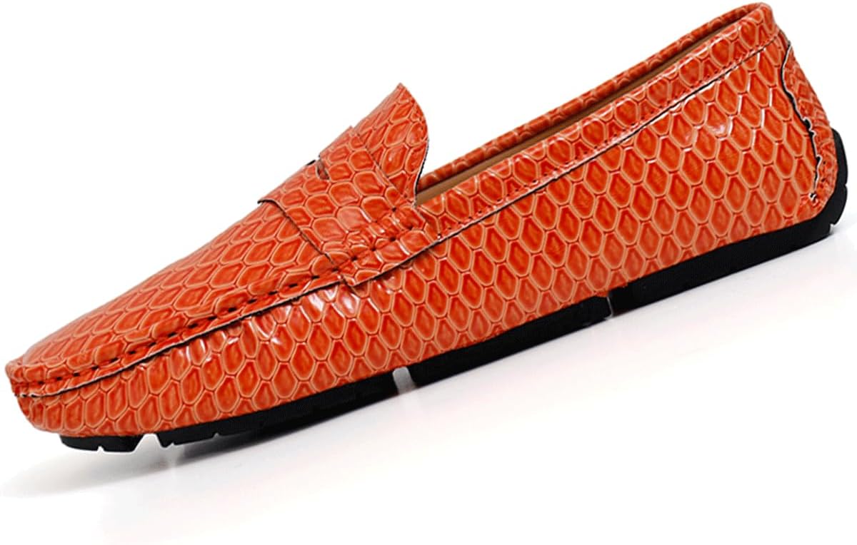 

Мужские лоферы Dacnakby из кожи с тиснением под змею, черные, без шнурков, мокасины