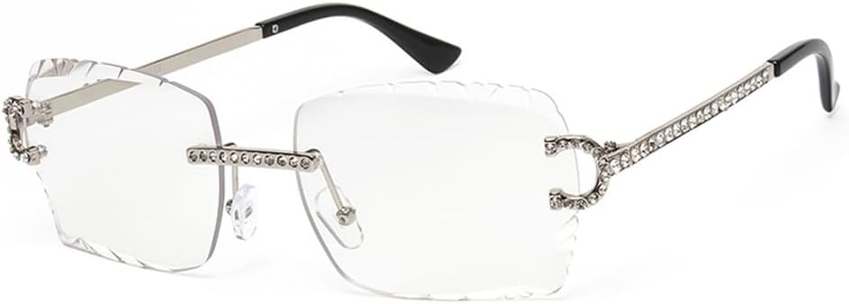 

Модные солнцезащитные очки без оправы в винтажном стиле с линзами с алмазной огранкой, металлические оправы, защита от ультрафиолета UV400. Очки для мужчин и женщин LOVQZAOF, C7-cut Lens