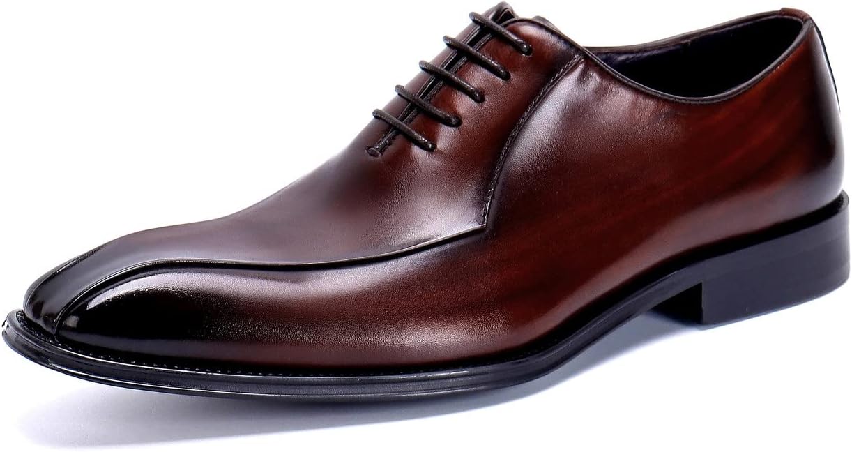 

Мужские оксфорды с отделкой под деловой и повседневный стиль, шнуровка, гладкий носок, модель дерби, из натуральной кожи, модные и удобные, для костюмов, свадеб и смокингов Santimon, красный