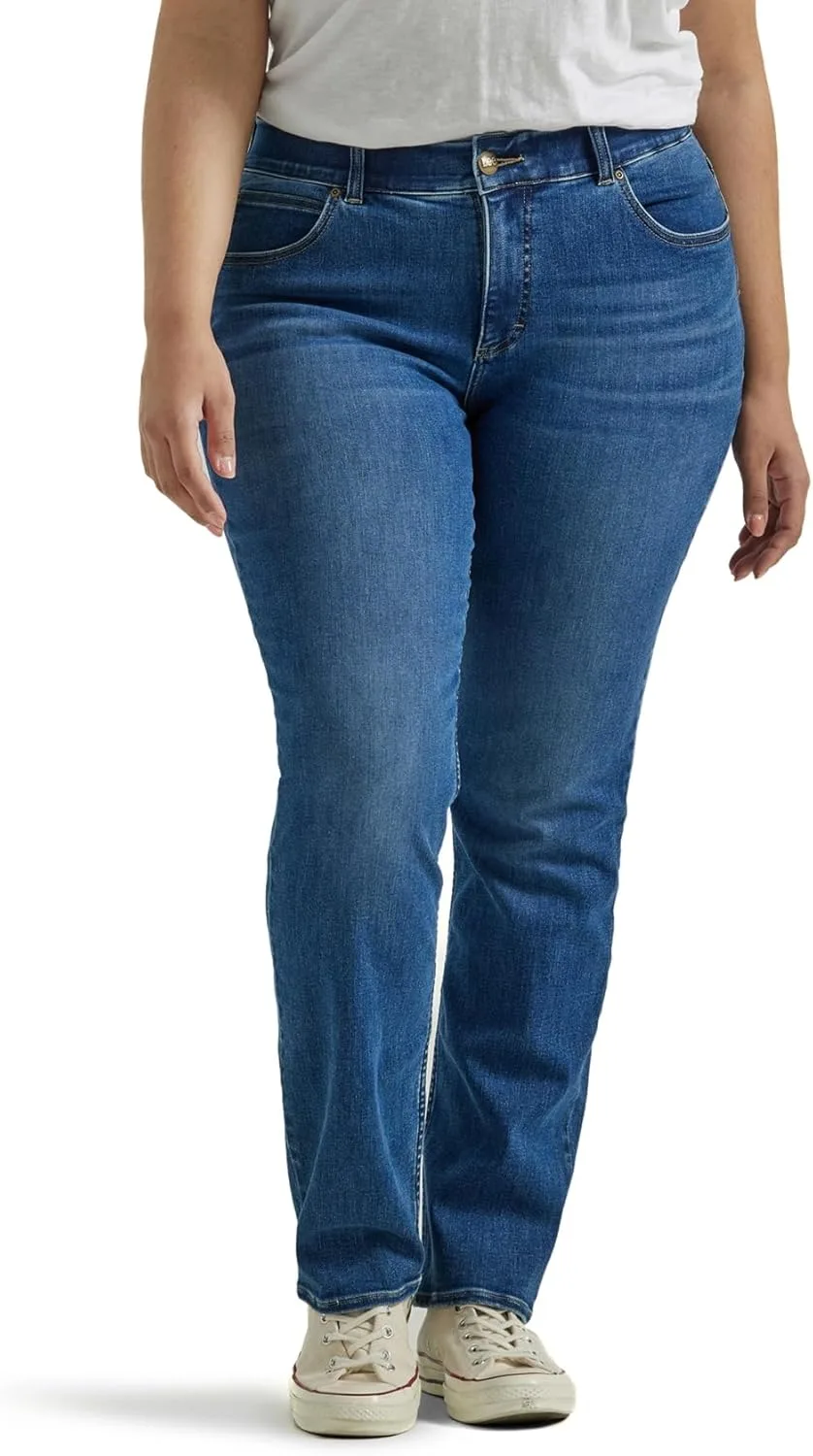 

Lee Women's Plus Size Ultra Lux Comfort with Flex Motion Straight Leg Jean