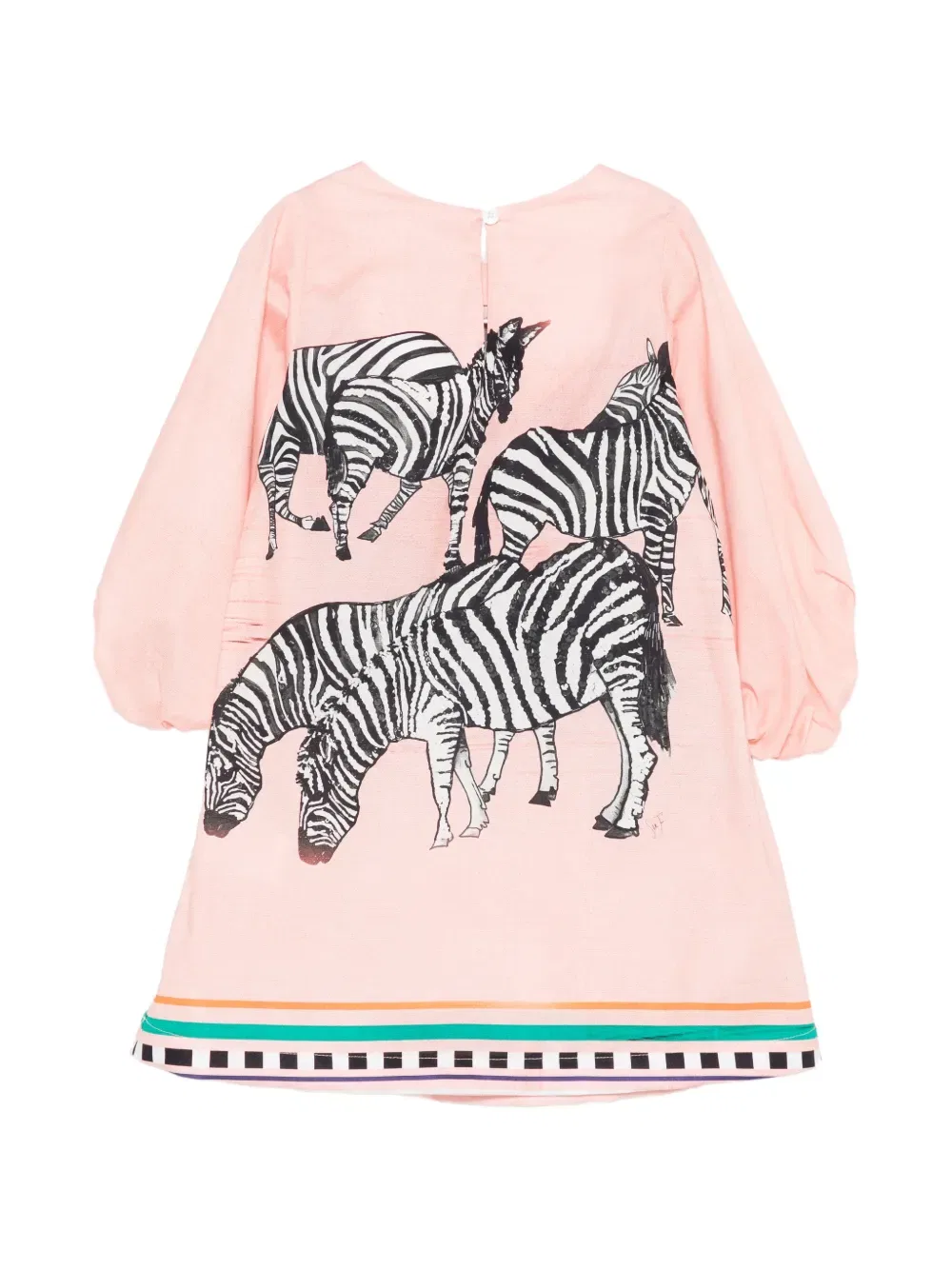 Платье с зебровым принтом Stella Jean Kids, розовый — фото 2