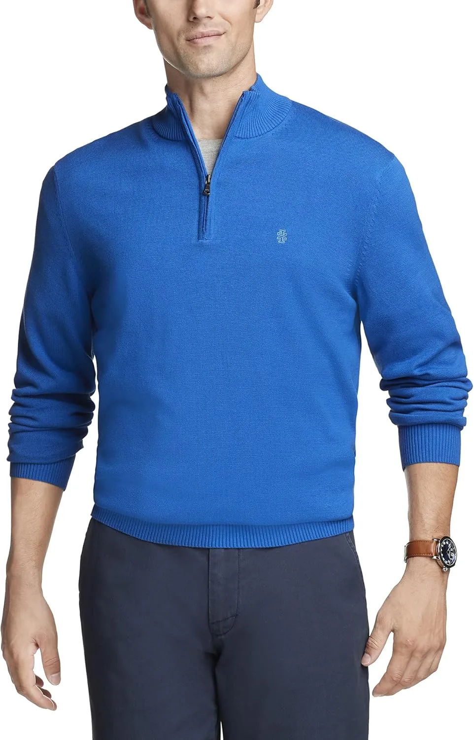 

IZOD мужская классическая легкая толстовка с длинным рукавом и молнией на четверть