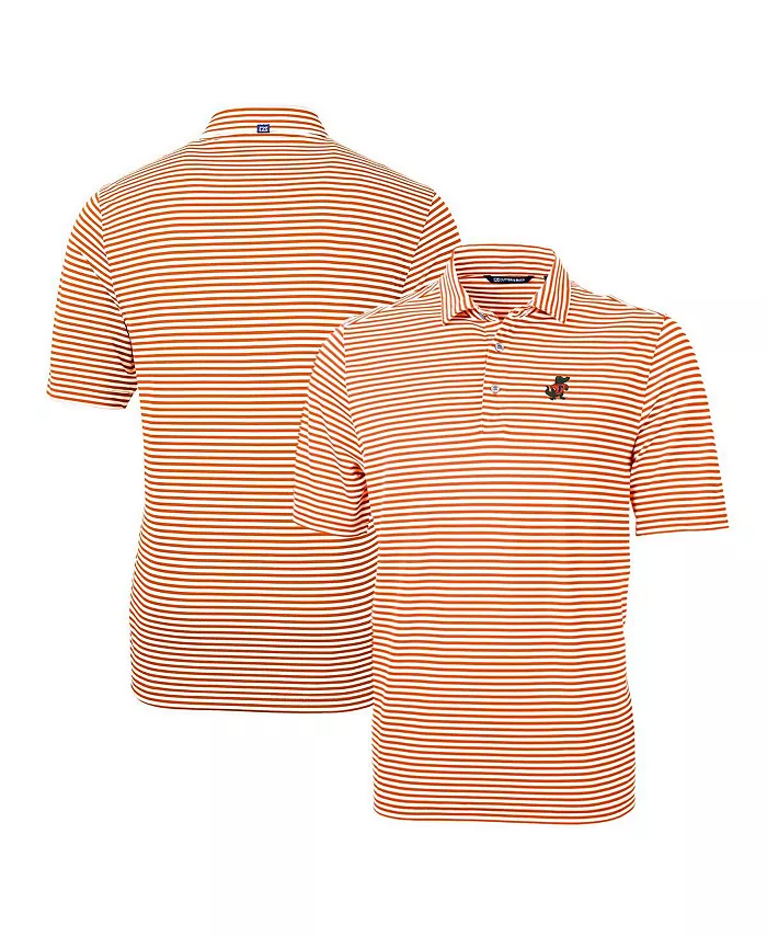 

Мужская поло Florida Gators Throwback Logo Virtue Eco Pique в полоску Cutter & Buck, оранжевый
