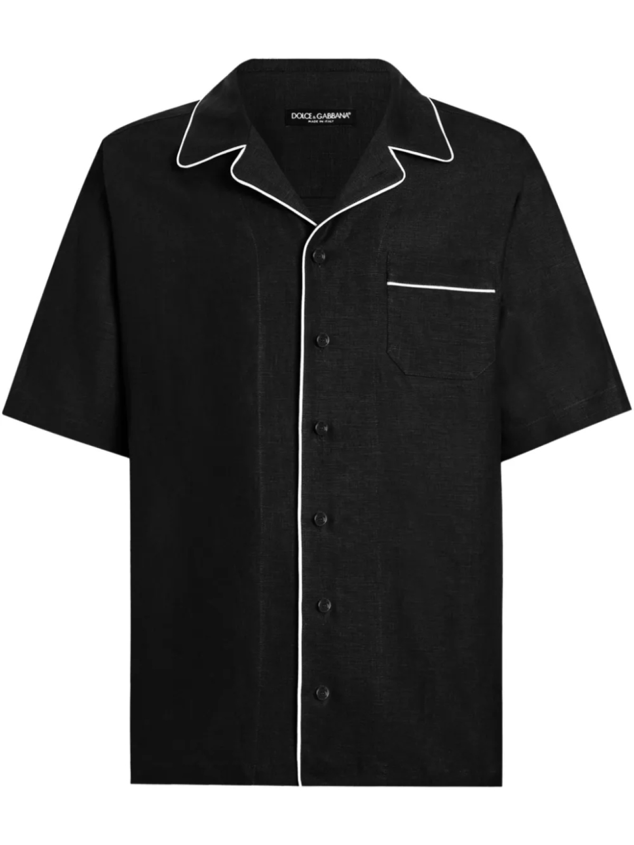 

Рубашка из льна и шелка Dolce & Gabbana, черный