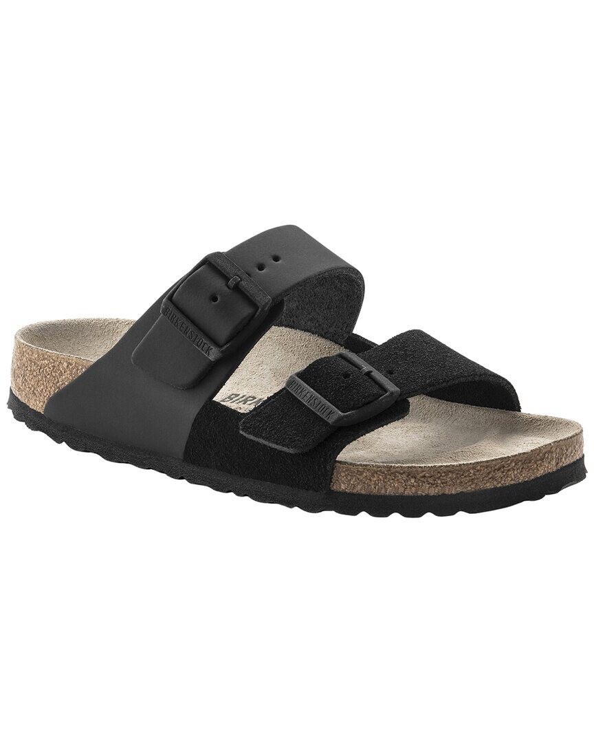 

Узкие кожаные сандалии Birkenstock Arizona с разрезом, черный