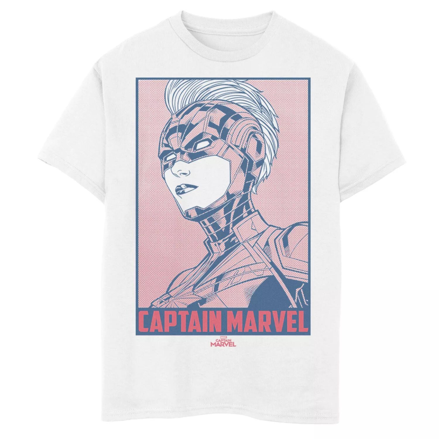 

Футболка Marvel Captain Marvel с портретом в красную горошек для мальчиков 8–20 лет Licensed Character