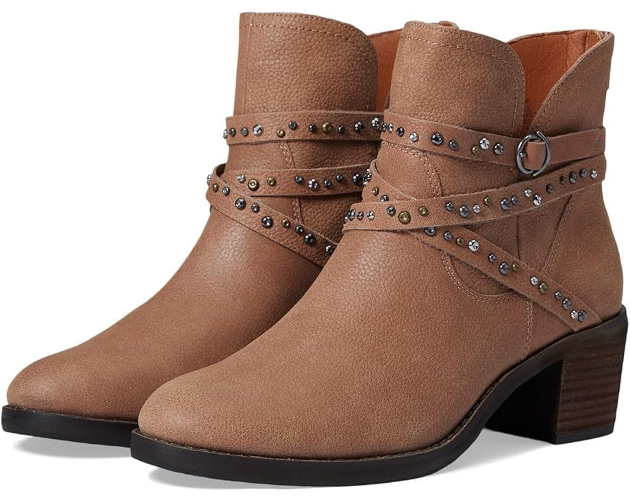 Lucky Brand Callam Ботильоны женские кожаные тани с заклепками, коричневый — фото 2