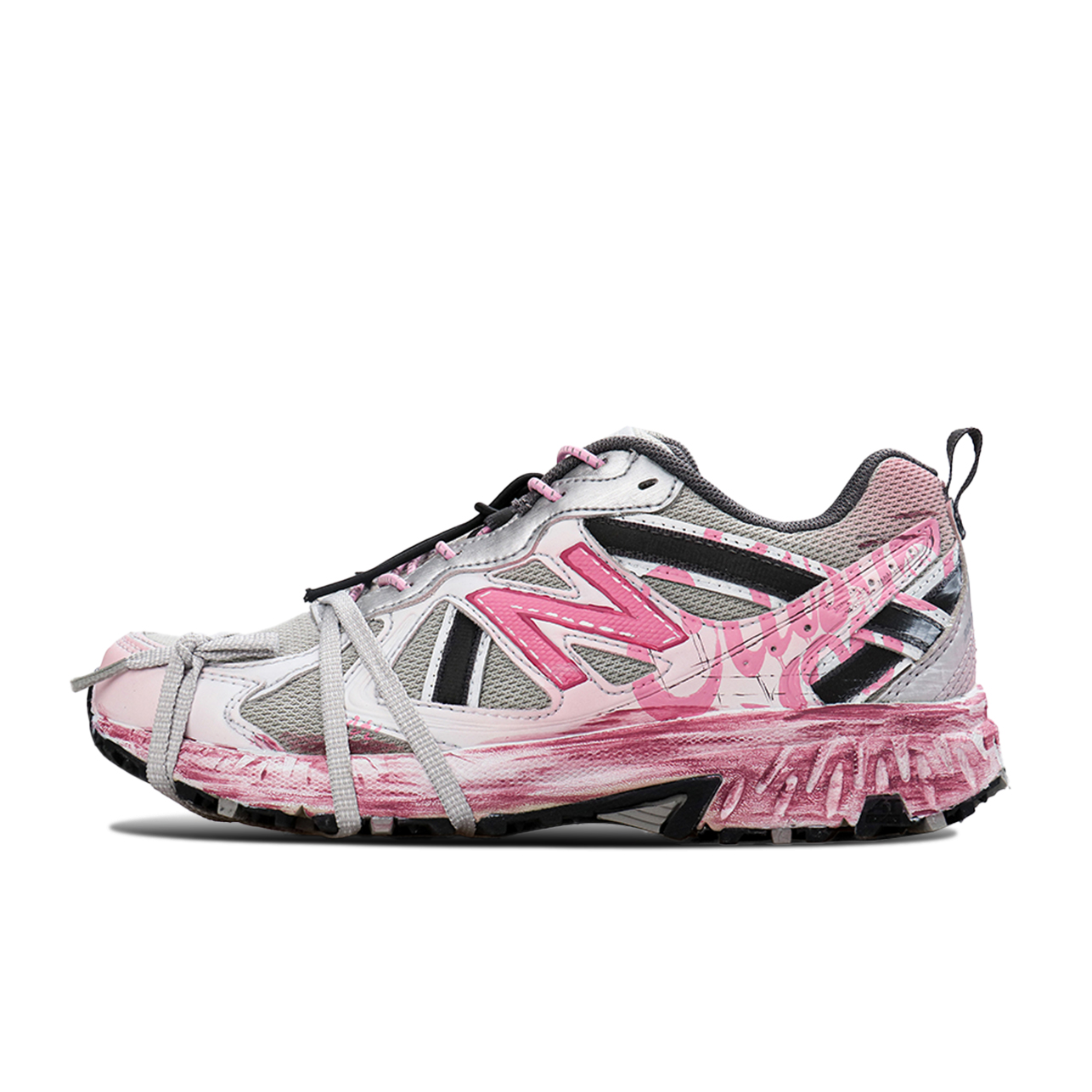 

New Balance Кроссовки для бега по городу с амортизацией NB 410 V5, износостойкие, низкие, унисекс, розовые белые 2E