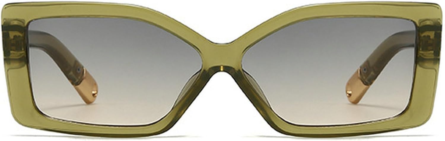 

Ретро прямоугольные солнцезащитные очки для женщин, модные квадратные солнцезащитные очки в стиле 90-х, винтажные, зеленые, с защитой от УФ-излучения UV400 mincl, Green