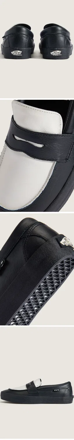 Мужские чёрно-белые лоферы Skate от Vans — фото 3