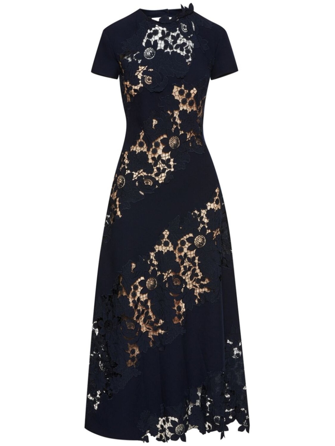 

Oscar de la Renta кружевное платье мини Mixed Botanical, черный