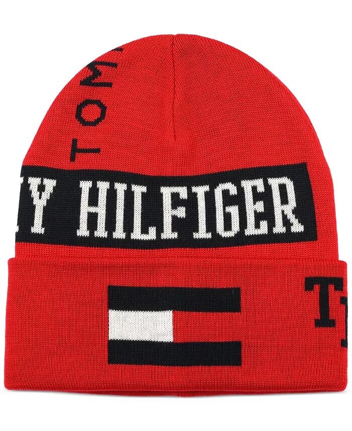

Мужская шляпа на манжетах с логотипом и графическим рисунком Tommy Hilfiger, красный