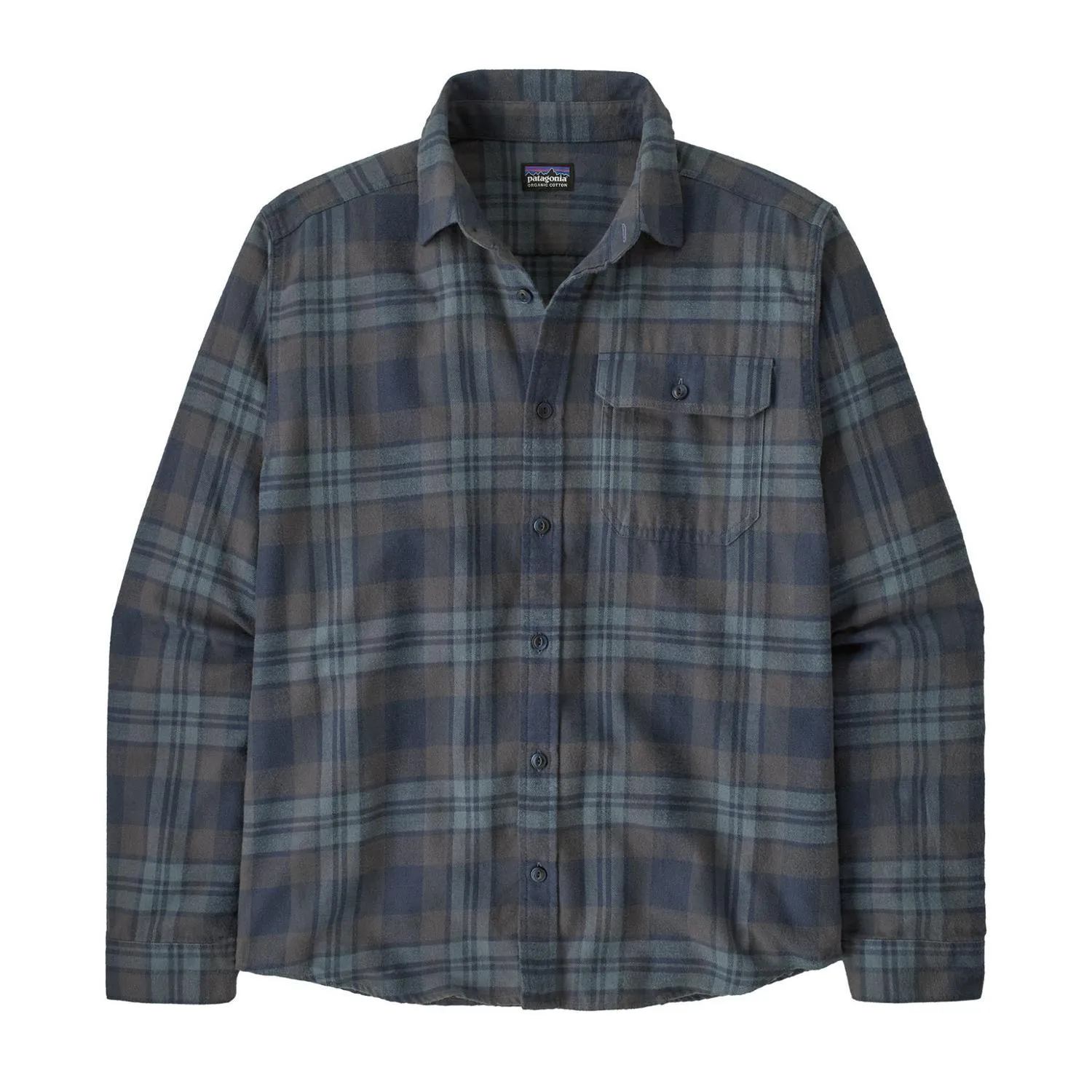 

Длинный рукав Хлопковая фланелевая рубашка Patagonia, Paw/Smolder Blue