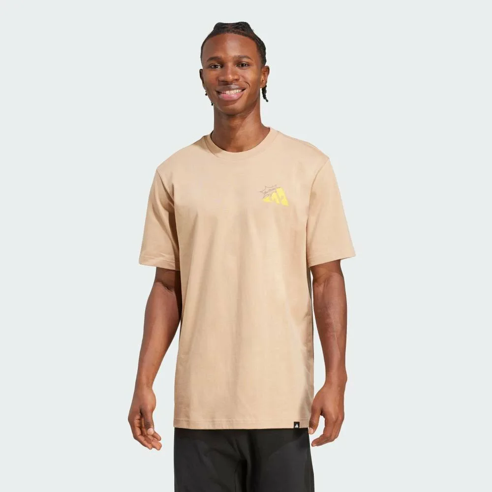 Футболка с капюшоном и графическим изображением жареного сыра Adidas, brown