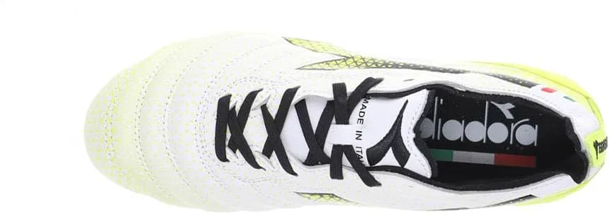 Футбольные бутсы Diadora Brasil Elite Tech GR ITA LPX для мужчин, жесткое покрытие - Сделано в Италии, ультра-мягкая премиальная кожа, современный дизайн Calcio, съемная стелька, белый — фото 4