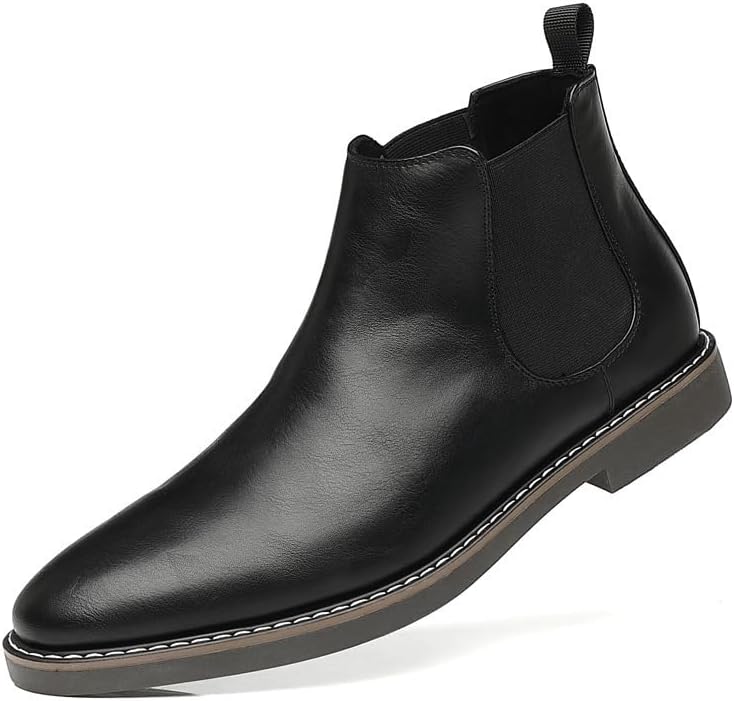 

Мужские ботинки Челси Hhhchpm, повседневные слипоны на щиколотку, классические удобные деловые кожаные ботинки, черный