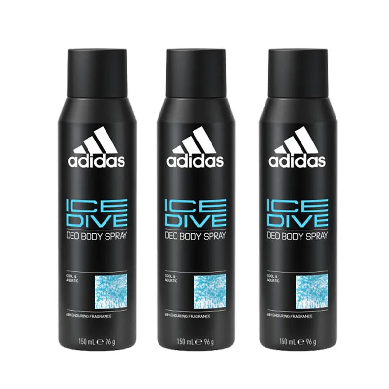 Освежающий спрей для тела с лимонным ароматом Adidas, [Brand-New Upgraded]Ice Point Spray 150ml*3 Pcs
