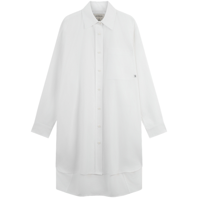 Calvin Klein SS25 платье с длинными рукавами женское Moon White