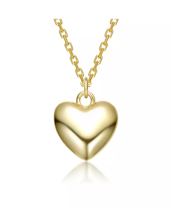 

Ожерелье с подвеской в виде блестящего сердца, покрытого 14-каратным золотом Genevive, gold